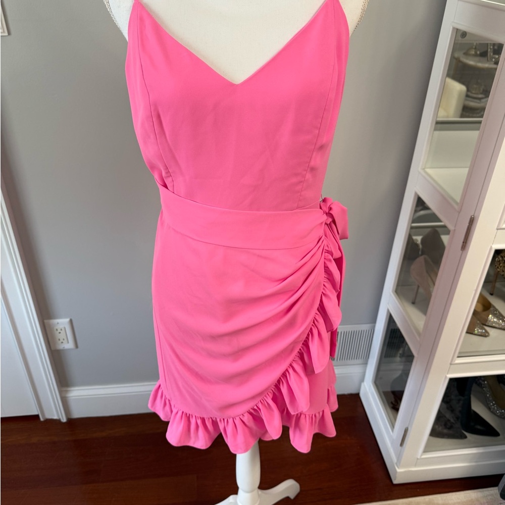 Lilly Pulitzer Pink Ruched Ruffled Mini Dress